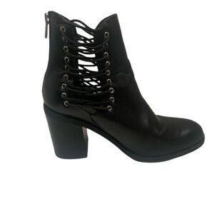 Steve Madden Leather Lace Up Zipper Ankle Boots